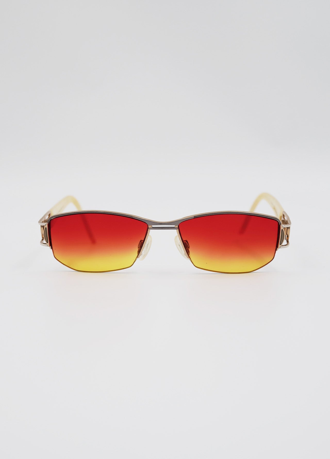 Lunette cazal vintage, verres orange, monture design en metal