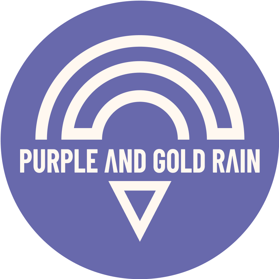 Logo rond violet PURPLE AND GOLR RAIN 